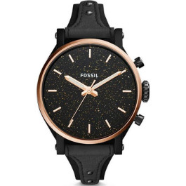 Uhrenarmband Fossil ES4112 Leder Schwarz 18mm